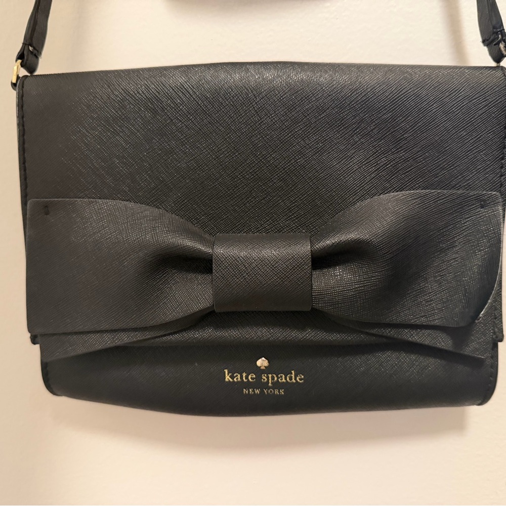 Kate Spade Charcoal Bow Crossbody Bag